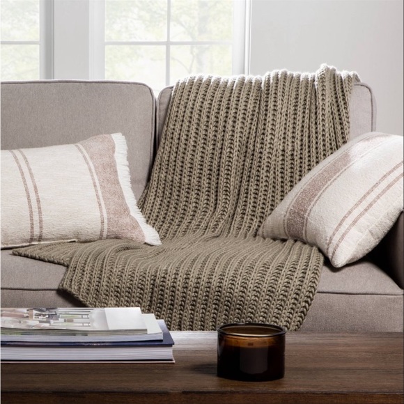 Threshold Bedding Threshold Chunky Knit Throw Blanket In Sage Green